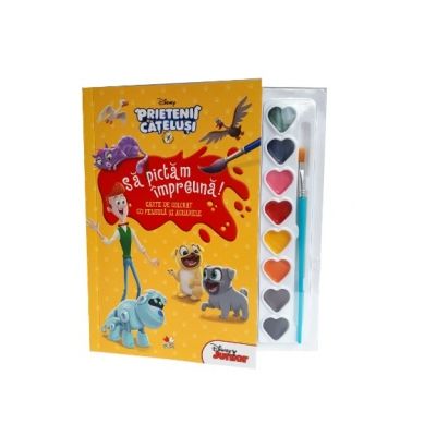 Disney. Prietenii catelusi. Sa pictam impreuna! Carte de colorat cu pensula si acuarele (format mic)