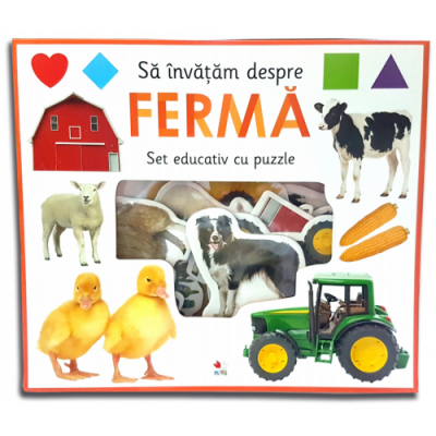 Sa invatam despre ferma. Set educativ cu puzzle