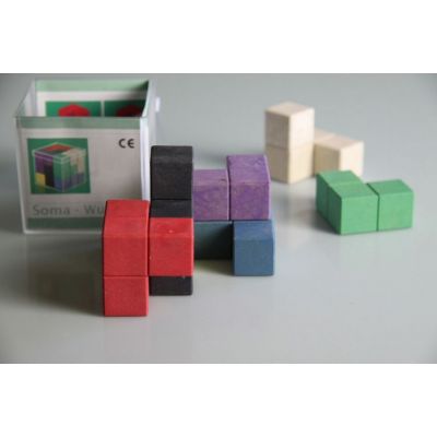 Set cuburi Soma - cuburi colorat, pentru activitati matematice