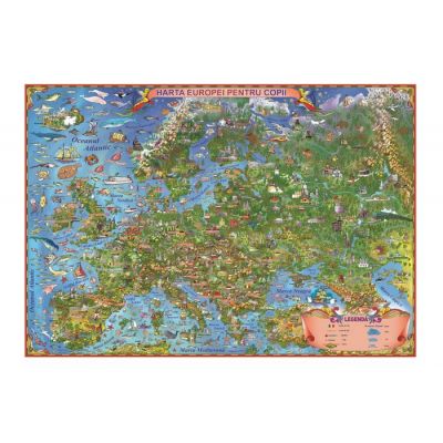 Harta Europei pentru copii - Harta de contur (verso), 500x350mm (GHECP50)