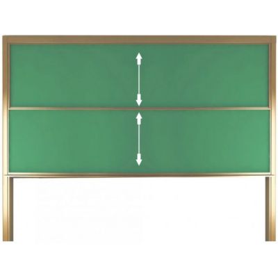 Tabla scolara verde cu 2 suprafete culisante pe verticala, 4000mm lungime (TSC2VYC400)