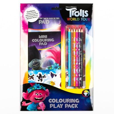 Trolls 2 Colouring Play Pack - Set de colorat cu autocolante si creioane colorate