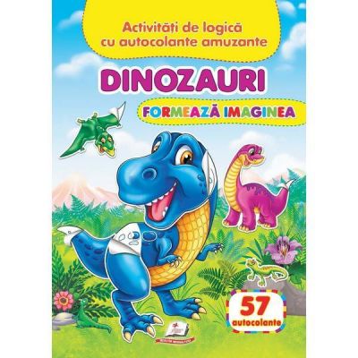 Dinozauri. Formeaza imaginea. 57 autocolante