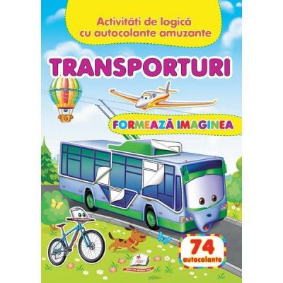 Transporturi. Formeaza imaginea. 74 autocolante