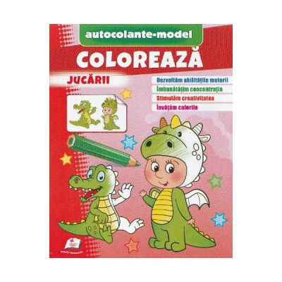 Coloreaza jucarii. Autocolante model