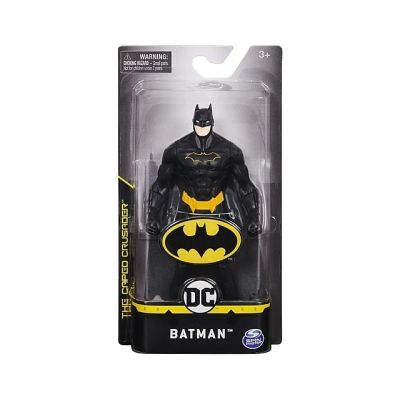 Figurina Batman cu costum complet negru, 15 cm, Spin Master