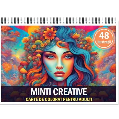 Carte de colorat cu 48 de ilustratii, Minti Creative