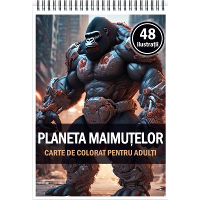 Carte de colorat, 48 de ilustratii, Planeta maimutelor