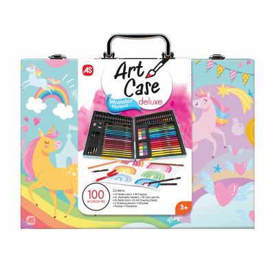 Set de desen Art Case Deluxe cu 100 de accesorii, Unicorn, As Games