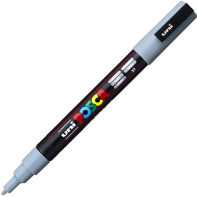 Marker UNI PC-3M 0. 9-1. 3 mm, gri, Posca