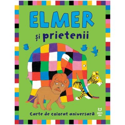 Elmer si prietenii. Carte de colorat aniversara - David McKee
