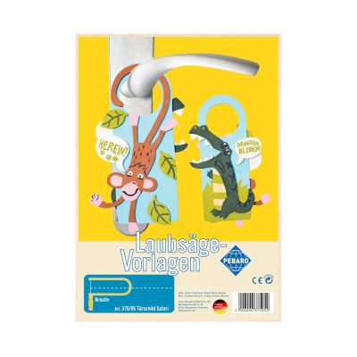 Sablon din lemn, semn de usa safari, pentru traforaj, dimensiunea A4, Pebaro 75/9S