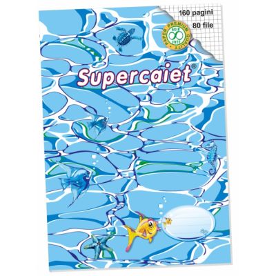 Super caiet matematica A4, 80 file, Casa Tipografica - Coperta grafica "Ocean"