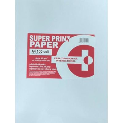 Hartie pentru scris si copiator, Super Print A4, 100 coli, Casa Tipografica