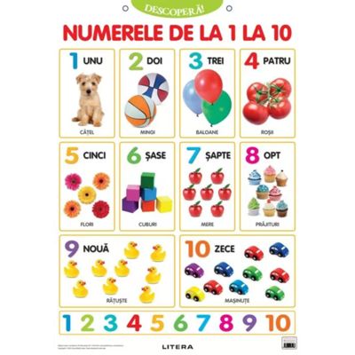Descopera! Numerele de la 1 la 10 (planse educationale)