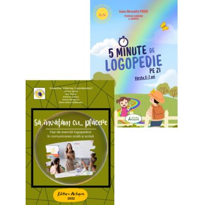 Pachet 2 carti: Sa invatam… cu placere. Fise de exercitii logopedice si 5 Minute de Logopedie pe zi! Exercitii zilnice pentru dezvoltarea limbajului copiilor - Ecaterina Vrasmas, Ioana Alexandra Pascu