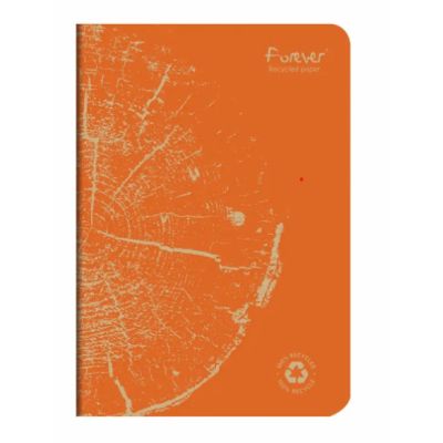 Caiet capsat A5 Forever Clairefontaine, 48 file, dictando hartie reciclata, portocaliu