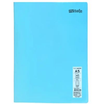 Caiet capsat Mynote, format A5, 40 file offset 60 g/mp, liniatura dictando, coperta PP pastel, mix de 8 culori