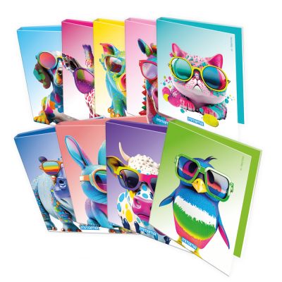 Caiet mecanic Mitama, 4 inele, 27 x 32 cm, design animale