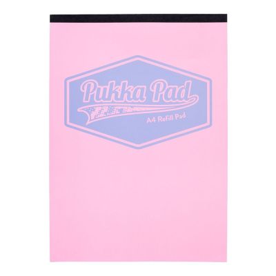 Caiet Pukka Pad Pastel, A4, 160 pagini, dictando, roz