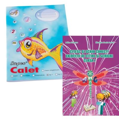 Pachet Caiet tip 1 Pestisor A5, 32 file, Casa Tipografica si Citesc si scriu corect! Exercitii de citire si scriere pentru clasa 1 - Adina Grigore