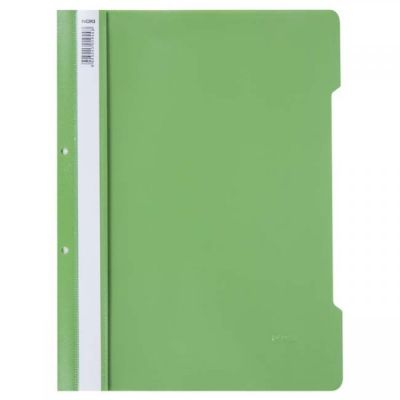 Dosar cu sina Noki, plastic, verde, 2 perforatii pentru arhivare, eticheta interschimbabila pe cotor