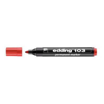 Marker Edding 103 permanent, varf rotund 1. 5-3mm, rosu