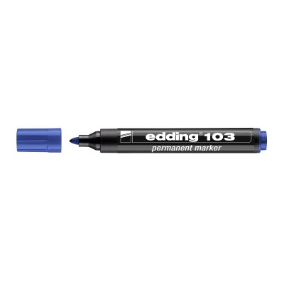 Marker Edding 103 permanent, varf rotund 1. 5-3mm, albastru