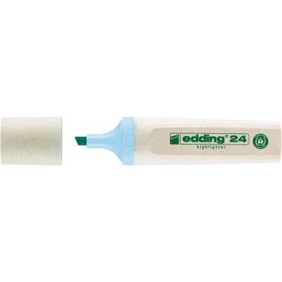 Textmarker Edding Ecoline 24, corp din plastic reciclat, varf tesit, 2-5 mm, albastru pastel