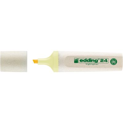 Textmarker Edding Ecoline 24, corp din plastic reciclat, varf tesit, 2-5 mm, galben pastel