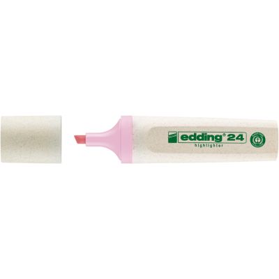 Textmarker Edding Ecoline 24, corp din plastic reciclat, varf tesit, 2-5 mm, roz pastel
