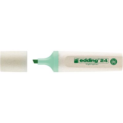 Textmarker Edding Ecoline 24, corp din plastic reciclat, varf tesit, 2-5 mm, verde pastel