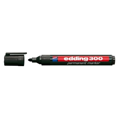 Marker permanent Edding 300, corp plastic, varf rotund, 1. 5-3 mm, negru