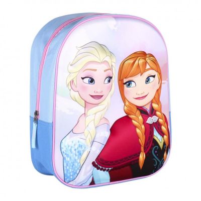 Ghiozdan gradinita Cerda Frozen 3D, 31 cm, 1 compartiment, bleu cu roz