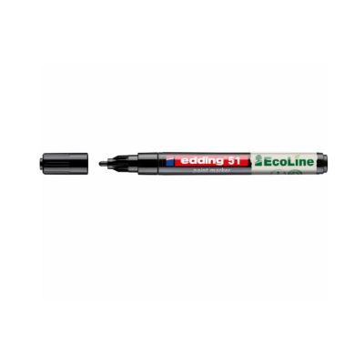 Marker cu vopsea edding Ecoline 51, corp din plastic reciclat, varf rotund, 1-2 mm, negru