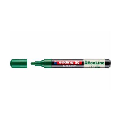 Marker cu vopsea pe baza de apa edding Ecoline 50, corp din plastic reciclat, varf rotund, 2-3 mm, verde
