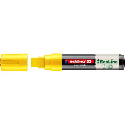 Marker cu vopsea pe baza de apa Edding Ecoline 52, corp din plastic reciclat, varf tesit, 4-15 mm, galben