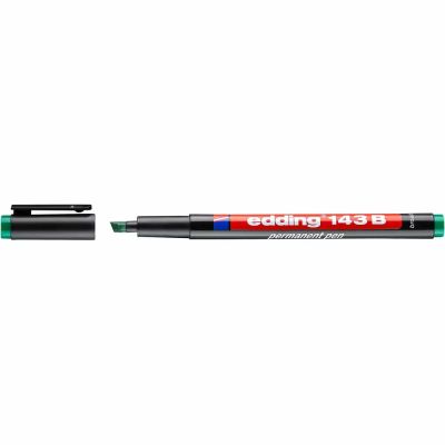 Marker permanent Edding 143 B, corp plastic, varf tesit, 1-3 mm, verde