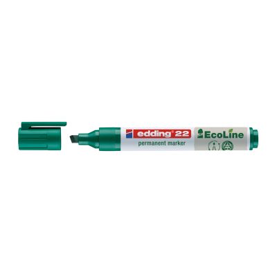 Marker permanent Edding 22 Ecoline, corp plastic, varf tesit 1-5 mm, verde