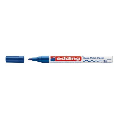 Marker permanent Edding 751 cu vopsea, varf rotund, 1-2 mm, bleu