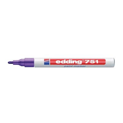 Marker permanent Edding 751 cu vopsea, corp metalic, varf rotund, 1-2 mm, mov