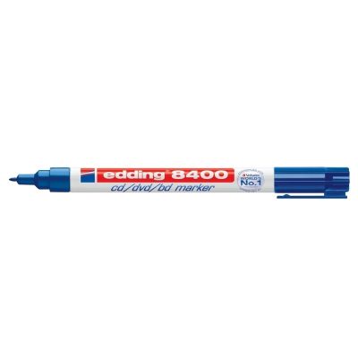Marker permanent Edding 8400, pentru CD/DVD/BD, corp plastic, varf rotund, 0. 75 mm, albastru