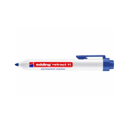 Marker permanent Edding retract 11, corp din plastic, varf rotund, 1. 5-3 mm, albastru