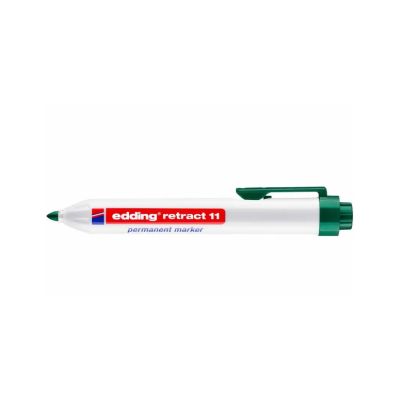 Marker permanent Edding retract 11, corp din plastic, varf rotund, 1. 5-3 mm, verde