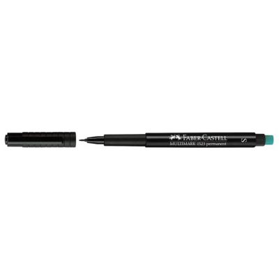 Marker permanent Faber Castell, varf rotund 1 mm, negru