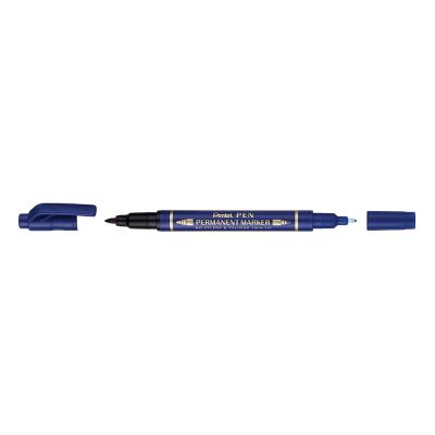 Marker permanent Pentel TWIN TIP 0. 3/1. 2 mm albastru, rezistent, durabil, cerneala rezistenta la apa