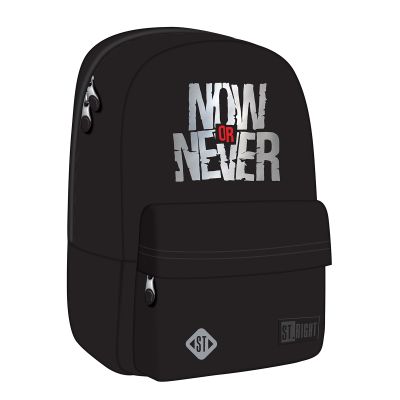 Ghiozdan scolar Majewski ST Right, BP33, Now or Never, 3 compartimente, 40 x 31 x 17 cm