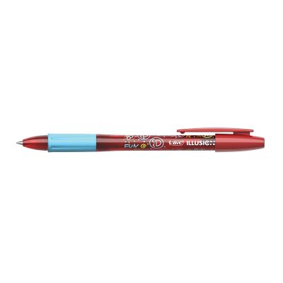 Roller cu gel BIC Gelocity Illusion, fara mecanism, 0. 7mm, rosu