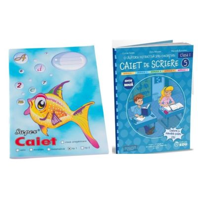 Pachet Caiet tip 1 Pestisor A5, 32 file, Casa Tipografica si Caiet de scriere clasa 1. O calatorie distractiva spre cunoastere - Corina Istrate