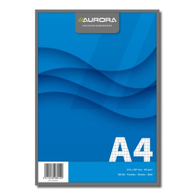 Blocnotes capsat, A4, 100 file - 60gsm, microperforatii, AURORA Office - matematica